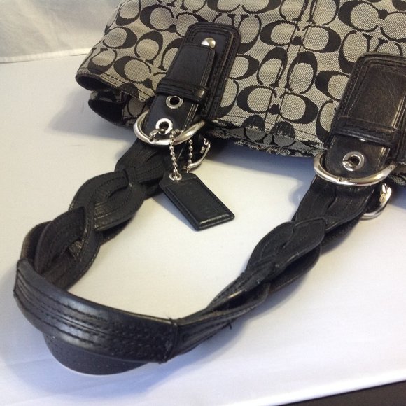 Coach Signature Hobo Bag / Braided Leather Straps - Picture 8 of 8